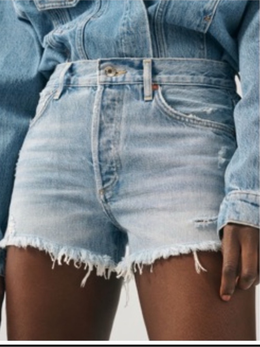 NWT AGOLDE Parker Denim Fray Shorts, size 30